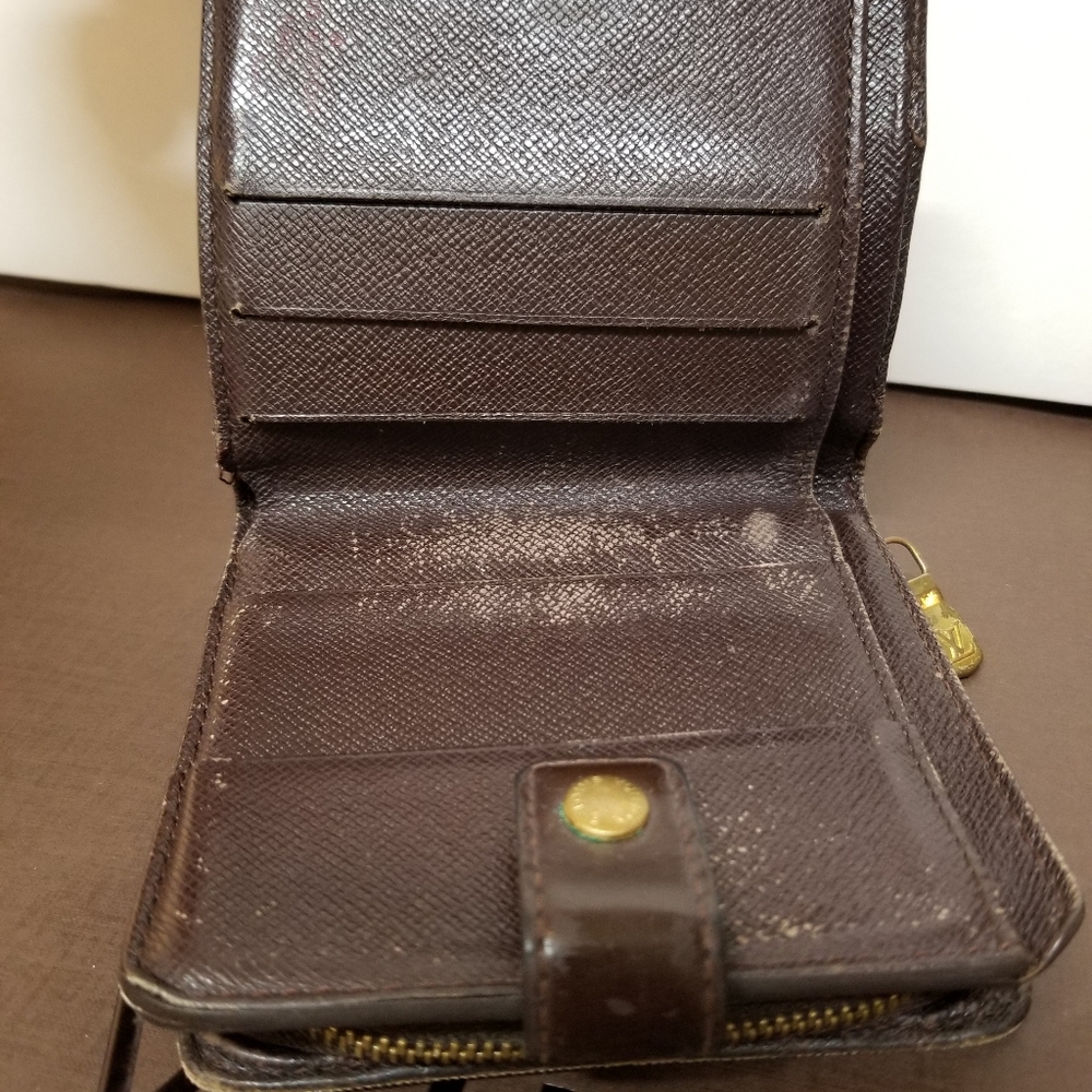LOUIS VUITTON Damier ebene zipper compact wall #11 - Picture 5 of 16